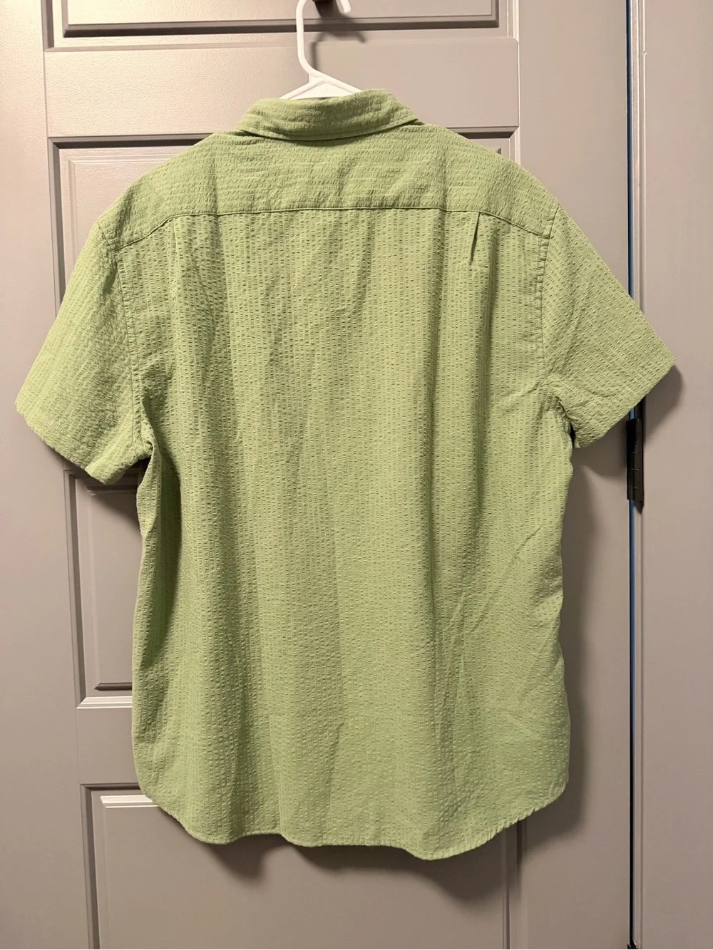 J. Crew Men’s Short-Sleeve Waffle Dobby Camp Shirt Sage XL NWT